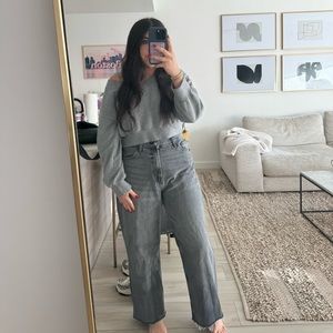 Zara Gray TRF Wide Leg Jeans Size 10